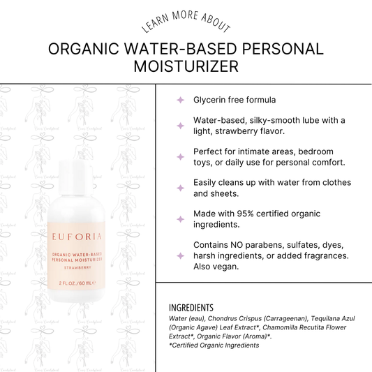 Water Based Personal Moisturizer Strawberry (Organic) - Coco's Candyland
