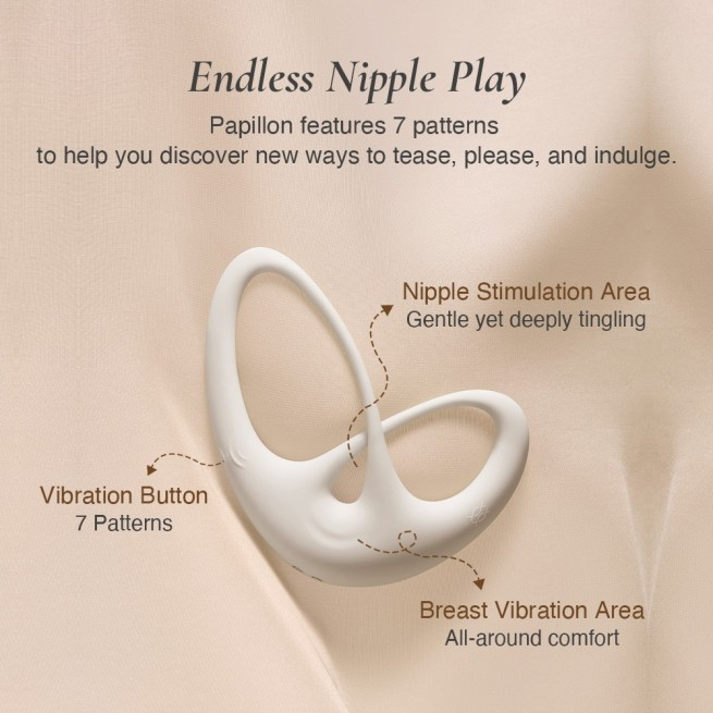 Papillon - Wearable Nipple Vibe - Coco's Candyland