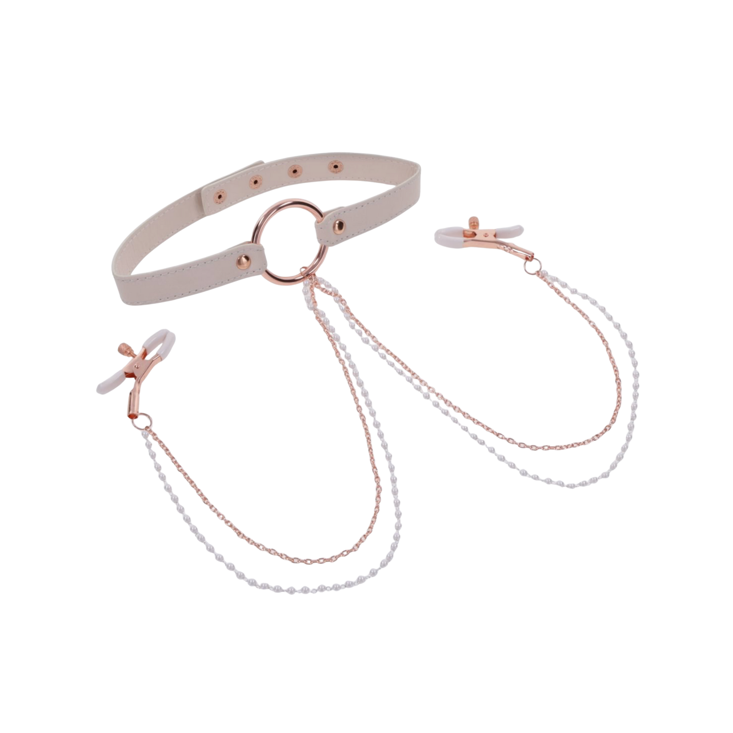 Peaches 'n CreaMe Collar with Nipple Clamps - Coco's Candyland